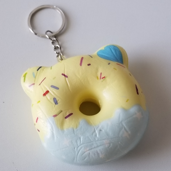KAWAII Character Kechain Donuts Slow Rising Stress Relief Squishy Keychain - Picture 9 of 14